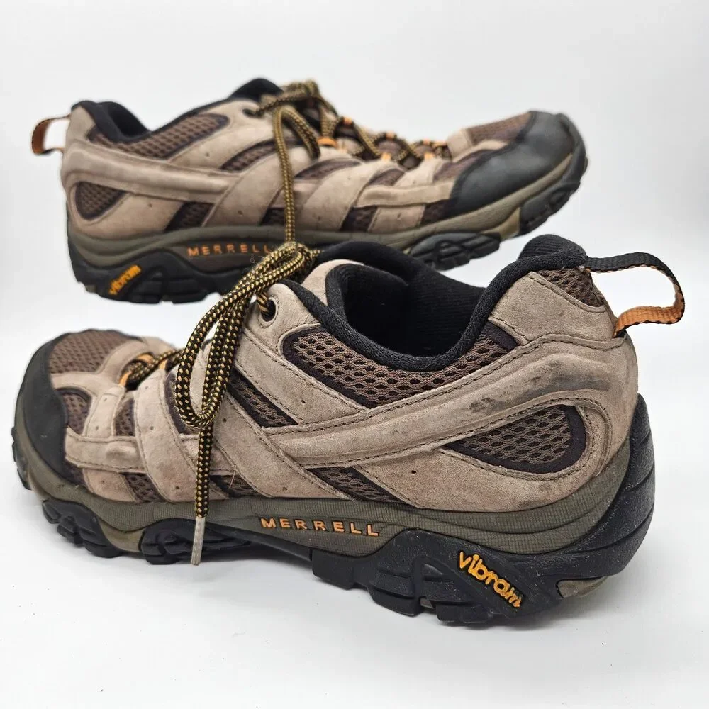 Merrell Moab 2 Vent Men's 10.5 Walnut Hiking Shoes Vibram Trail Boots J06011
